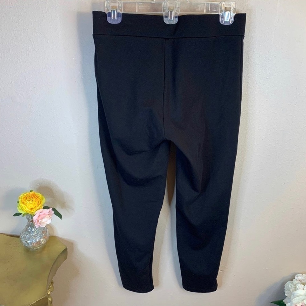 Small Marc New York Moto Black Leggings Gold Logo Stretch 4 6 Opaque - Picture 3 of 7